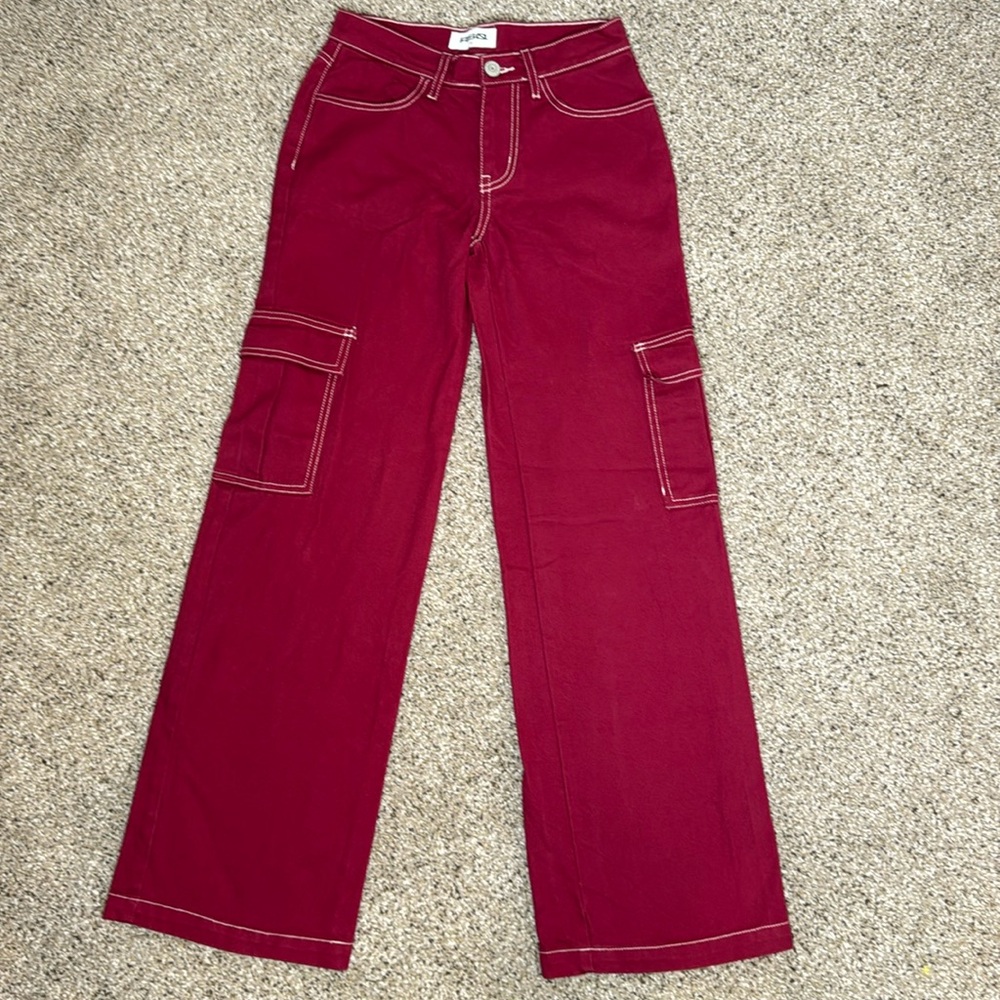 RSQ Y2K cargo pant Wide leg Baggy red pant Size 23